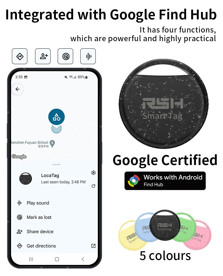 Smart Bluetooth Tracker for Android – Works with Google Find My Device | Anti‑Lost Tag