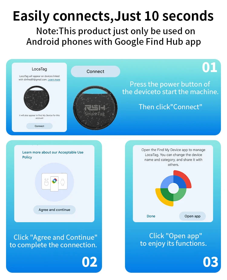 Smart Bluetooth Tracker for Android – Works with Google Find My Device | Anti‑Lost Tag